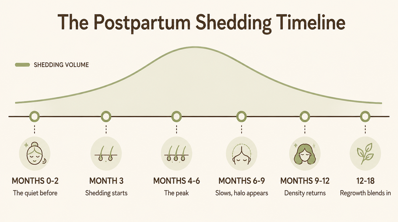 The Postpartum Shedding Timeline: When It Starts, Peaks, and Actually Ends